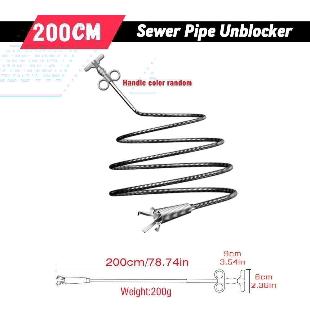 Spring Pipe Dredging Tool for Kitchen, Bathroom, and Sewer Cleaning, Pipe Unblocker Snake