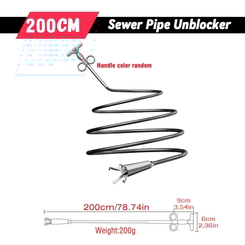 Spring Pipe Dredging Tool for Kitchen, Bathroom, and Sewer Cleaning, Pipe Unblocker Snake
