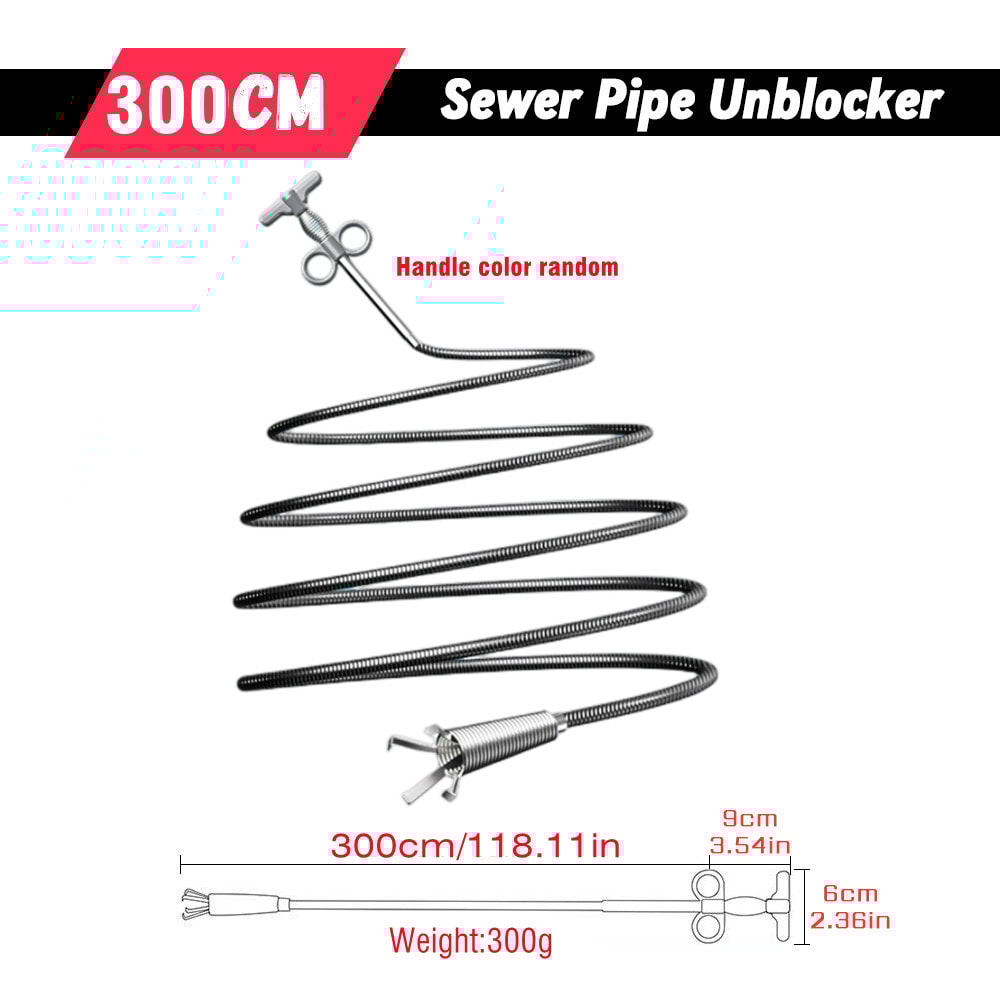 Spring Pipe Dredging Tool for Kitchen, Bathroom, and Sewer Cleaning, Pipe Unblocker Snake