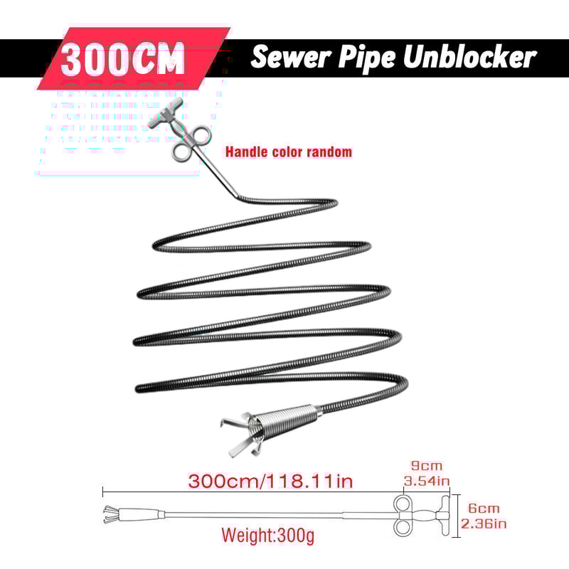 Spring Pipe Dredging Tool for Kitchen, Bathroom, and Sewer Cleaning, Pipe Unblocker Snake