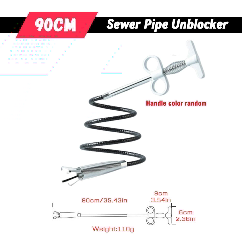 Spring Pipe Dredging Tool for Kitchen, Bathroom, and Sewer Cleaning, Pipe Unblocker Snake