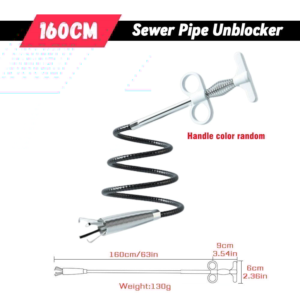 Spring Pipe Dredging Tool for Kitchen, Bathroom, and Sewer Cleaning, Pipe Unblocker Snake