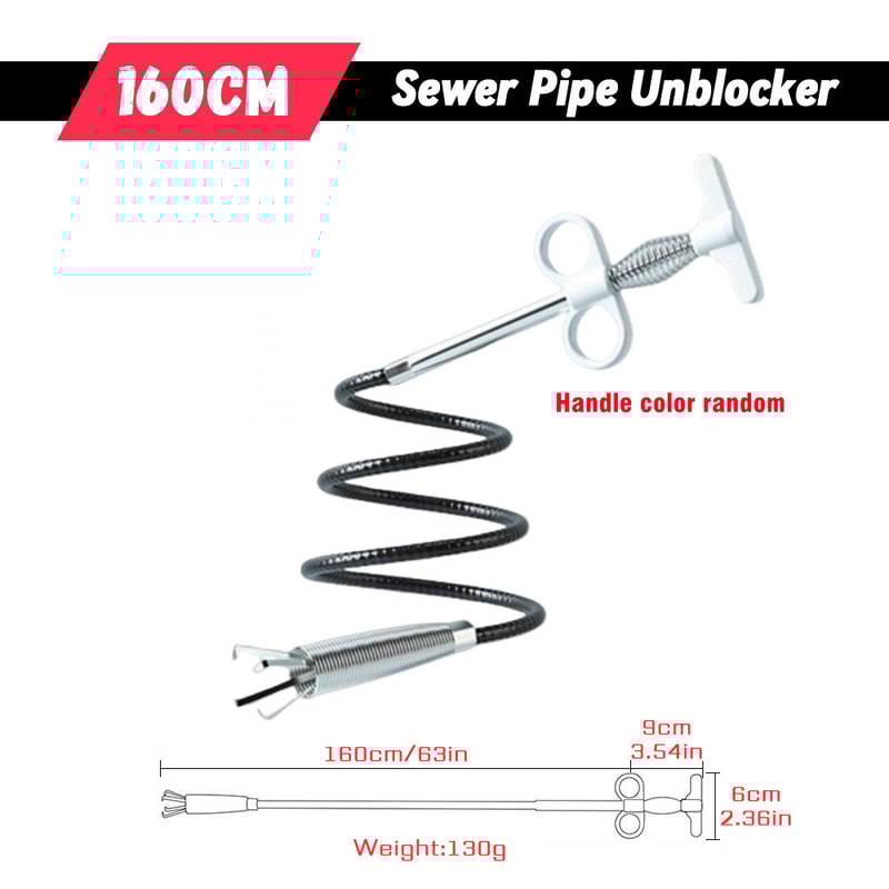 Spring Pipe Dredging Tool for Kitchen, Bathroom, and Sewer Cleaning, Pipe Unblocker Snake