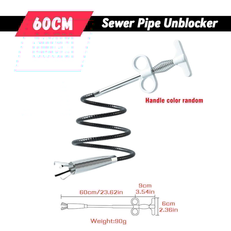 Spring Pipe Dredging Tool for Kitchen, Bathroom, and Sewer Cleaning, Pipe Unblocker Snake