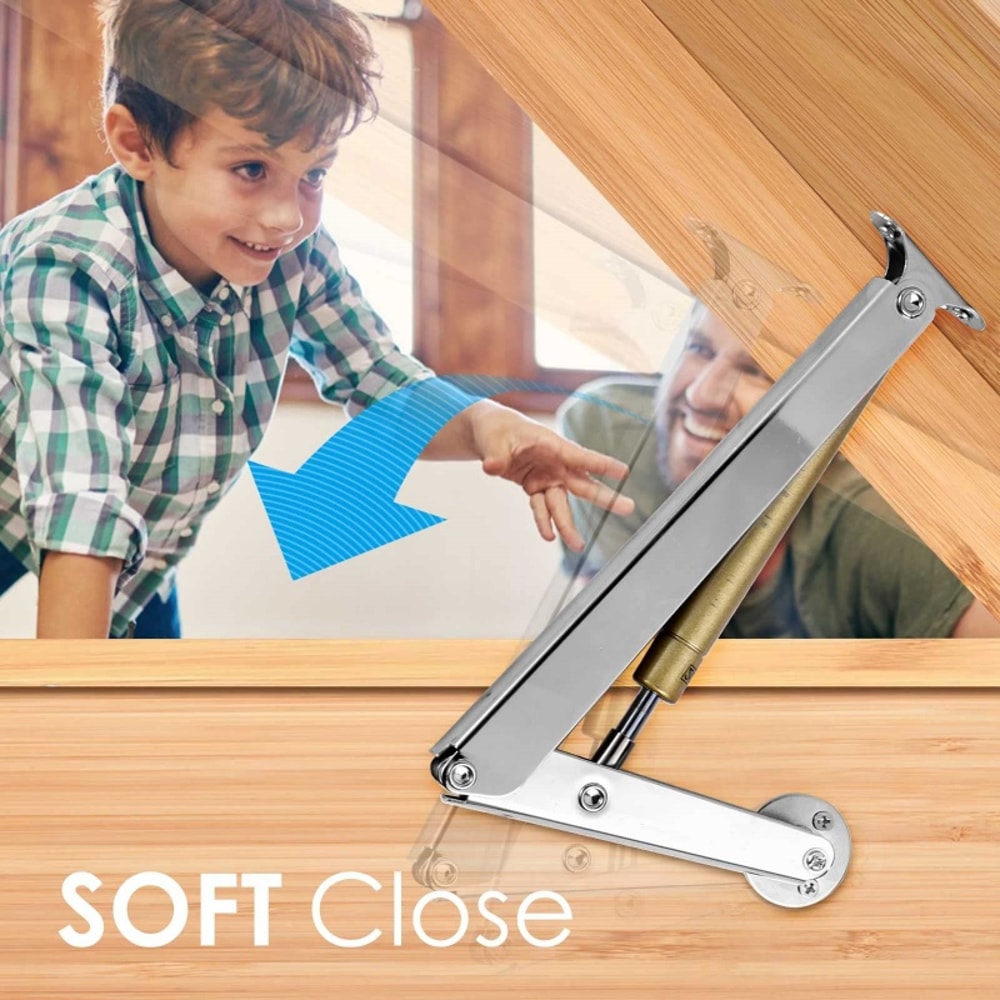 Automatic Struts Soft Close Lid Support Hinges Safe Pneumatic Lid Lifters 1