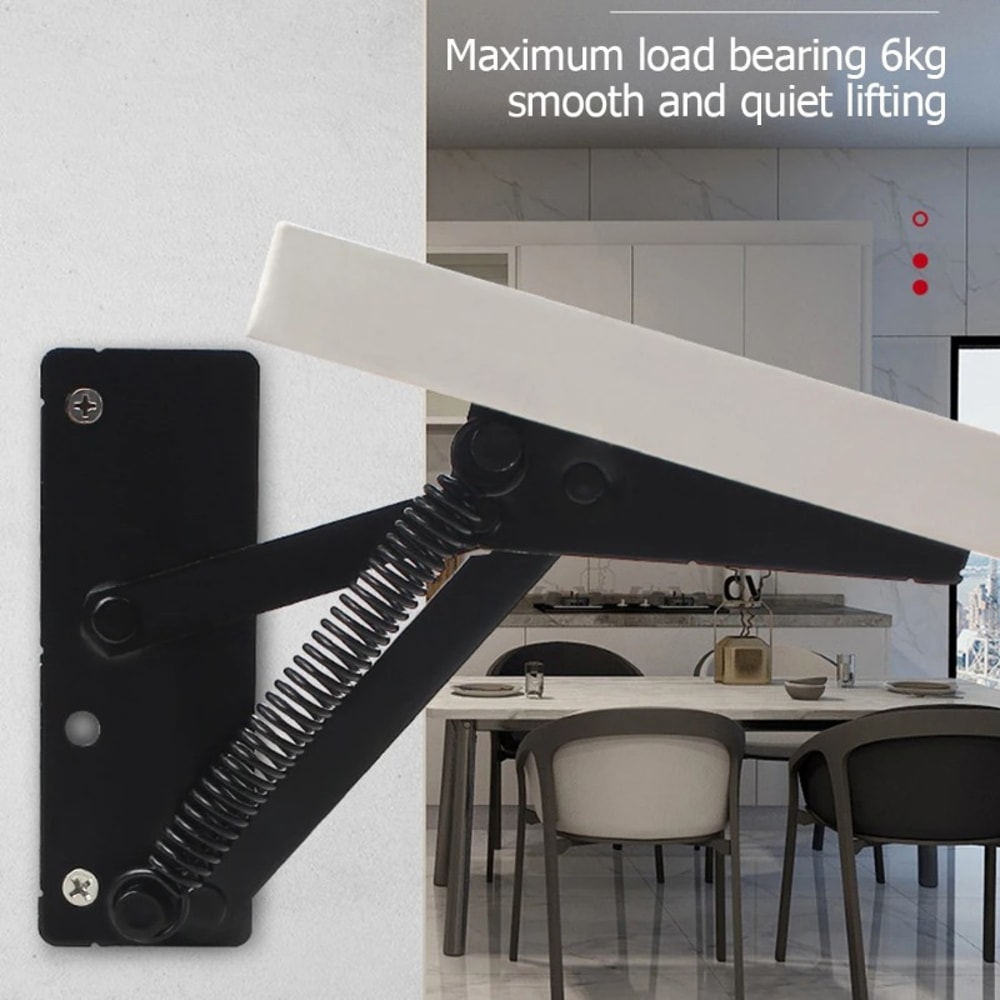 Cabinet Door Lift Up Bracket with Spring Hinge, Workbench Hinge Stay Flap Sofa Bed Support