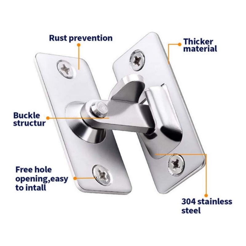 Stainless Steel Gate Hardware, Latch Gate Latches Safety Door Lock for Barn and Wood Fence