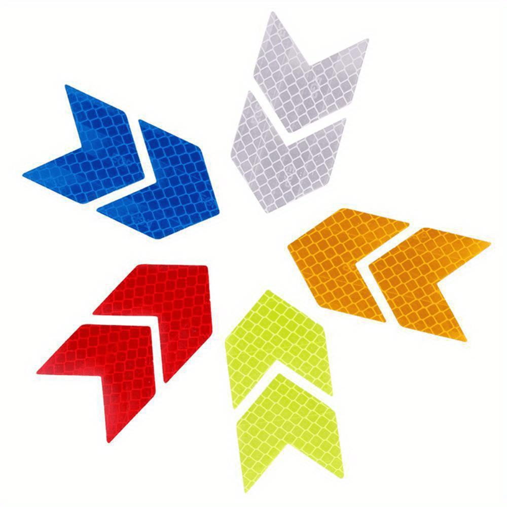 Reflective Arrow Safety Sticker for Car Bumper, Motorcycle Trunk Reflector Hazard Tape