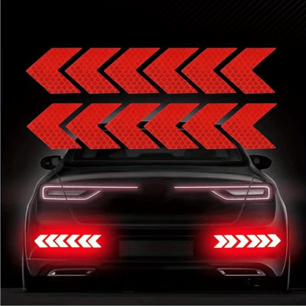 Reflective Arrow Safety Sticker for Car Bumper, Motorcycle Trunk Reflector Hazard Tape