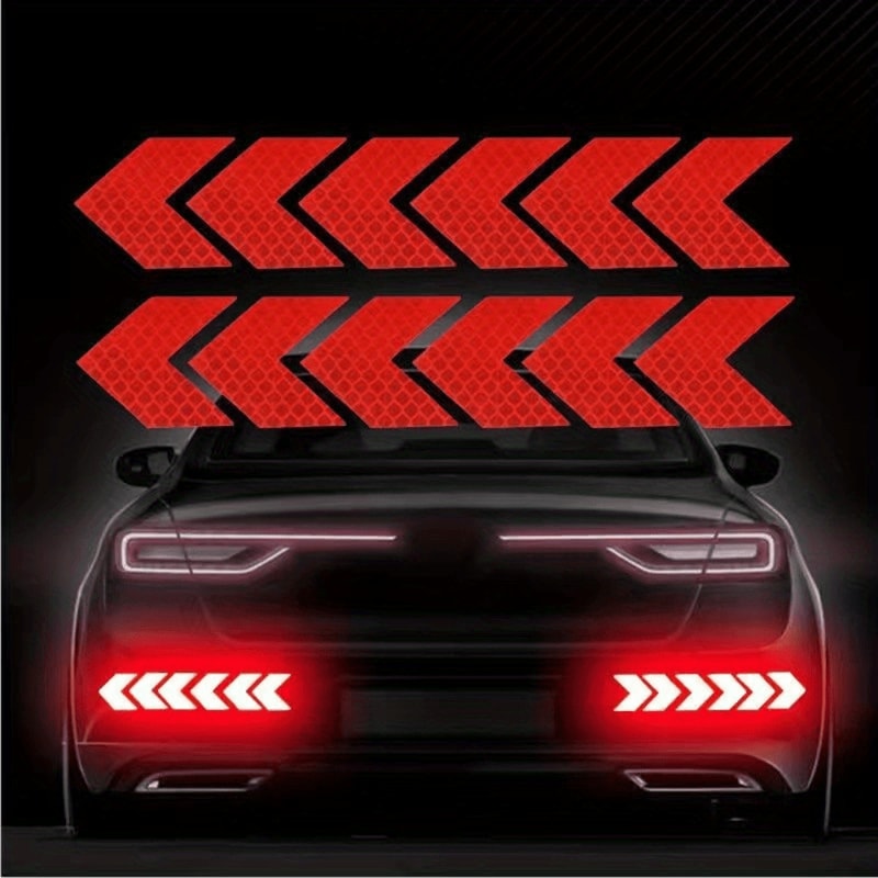 Reflective Arrow Safety Sticker for Car Bumper, Motorcycle Trunk Reflector Hazard Tape