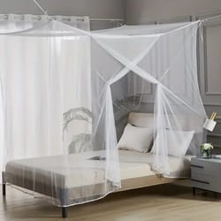 portable mosquito control net, foldable white mesh camping tent for summer sleep