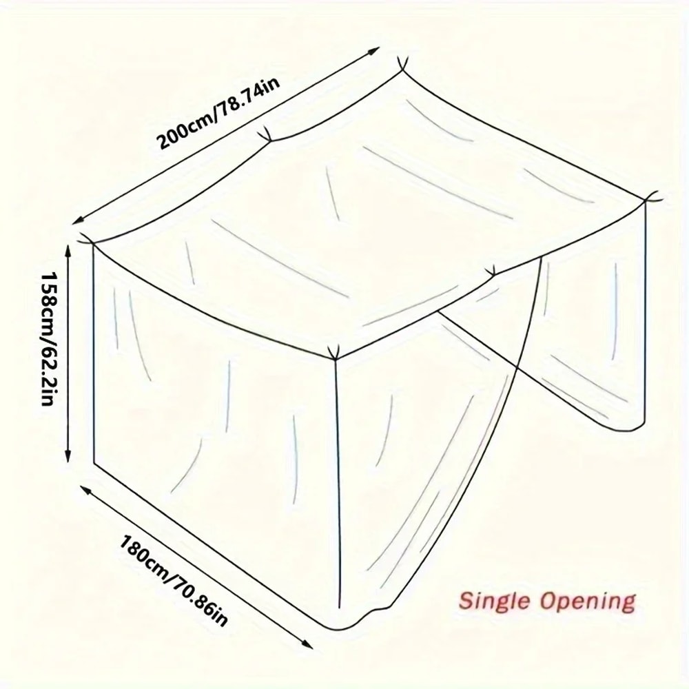 Portable Mosquito Control Net, Foldable White Mesh Camping Tent for Summer Sleep