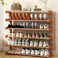 wooden shoe cabinet, multifunctional bamboo shoe storage rack, simple chinese style organizer