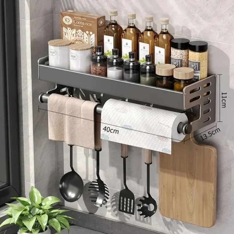 Waterproof Knife Holder and Multifunctional Kitchen Storage Rack for Seasoning Organization