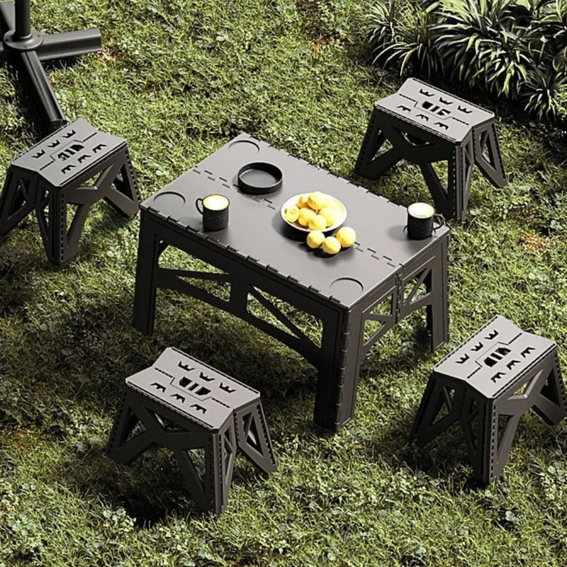 Portable Plastic Table, Practical Folding Camping Desk, Outdoor Light Luxury Picnic Tables