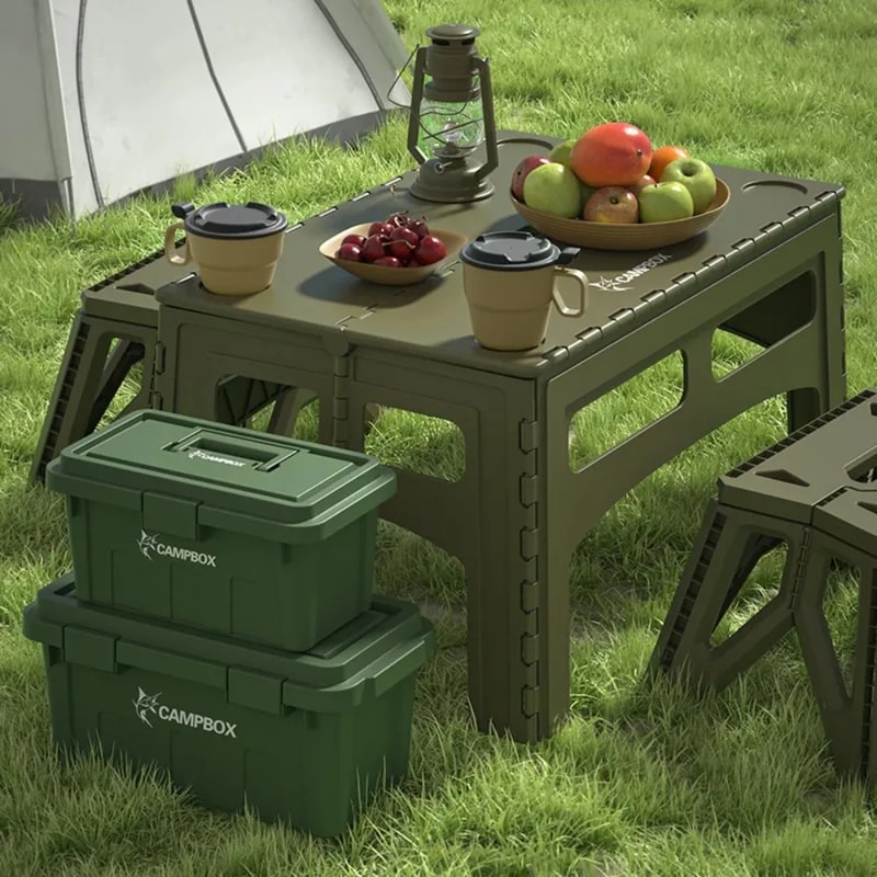 Portable Plastic Table, Practical Folding Camping Desk, Outdoor Light Luxury Picnic Tables
