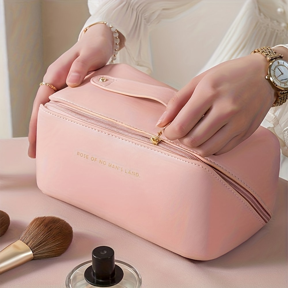 Luxury Makeup Organizer Female Toiletry Kit Bag For Travel Cosmetic Bag With Zip Closure 1