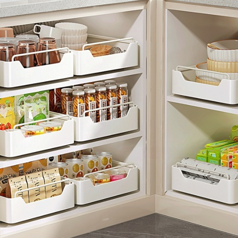 Practical Simple Storage Box with Slide Rail Pull-out, High Temperature Resistant, Nail Free Installation Kitchen