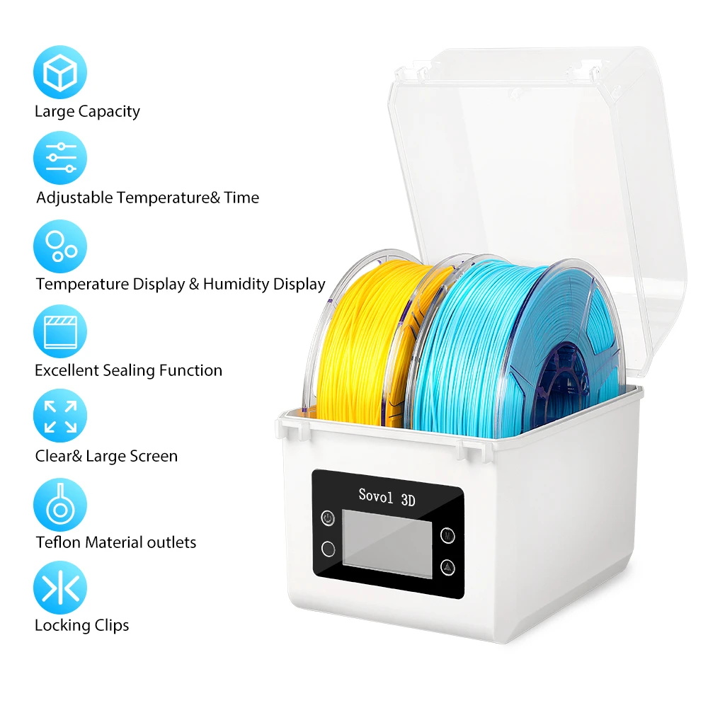Filaments Dry Box For Material Printer Filament Dehydrator Spool Holder 1