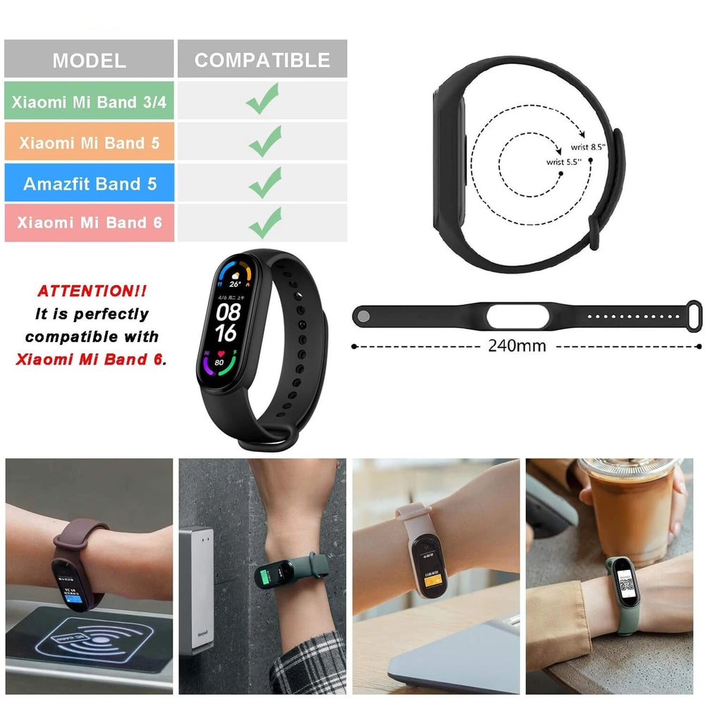 Mi Band Silicone Bracelet Wristband Accessories For Miband Xiaomi Band Strap 3