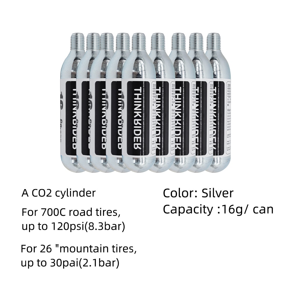 Inflator Cartridges for Bike Tires - Threaded Connection Cartridge for Easy Inflation