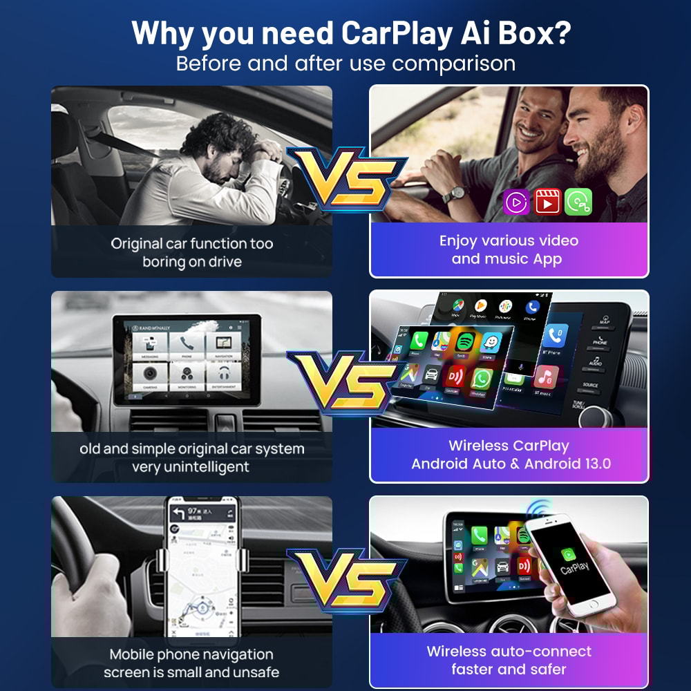 Smart TV Box For Cars Led Wireless Android Auto CarPlay Support YouTube Netflix 7