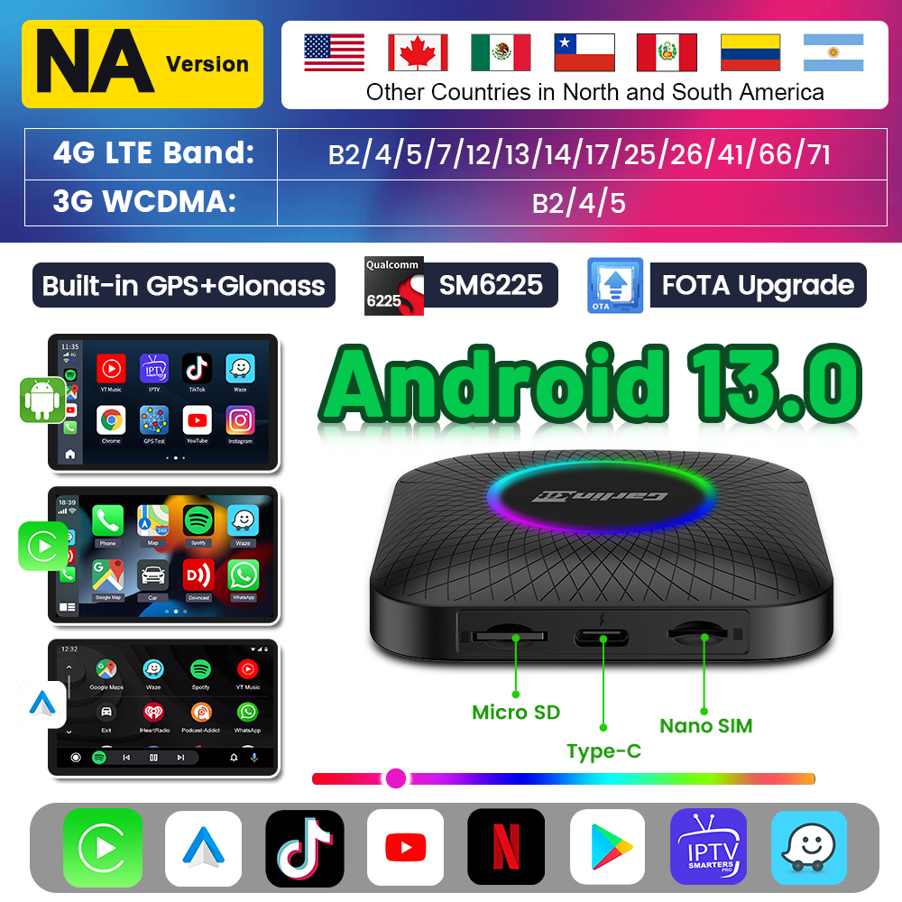 Smart TV Box For Cars Led Wireless Android Auto CarPlay Support YouTube Netflix 4