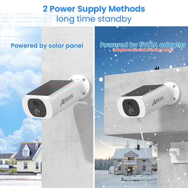 Solar Powered Outdoor WIFI Camera With Battery Floodlight And Color Night Vision 3