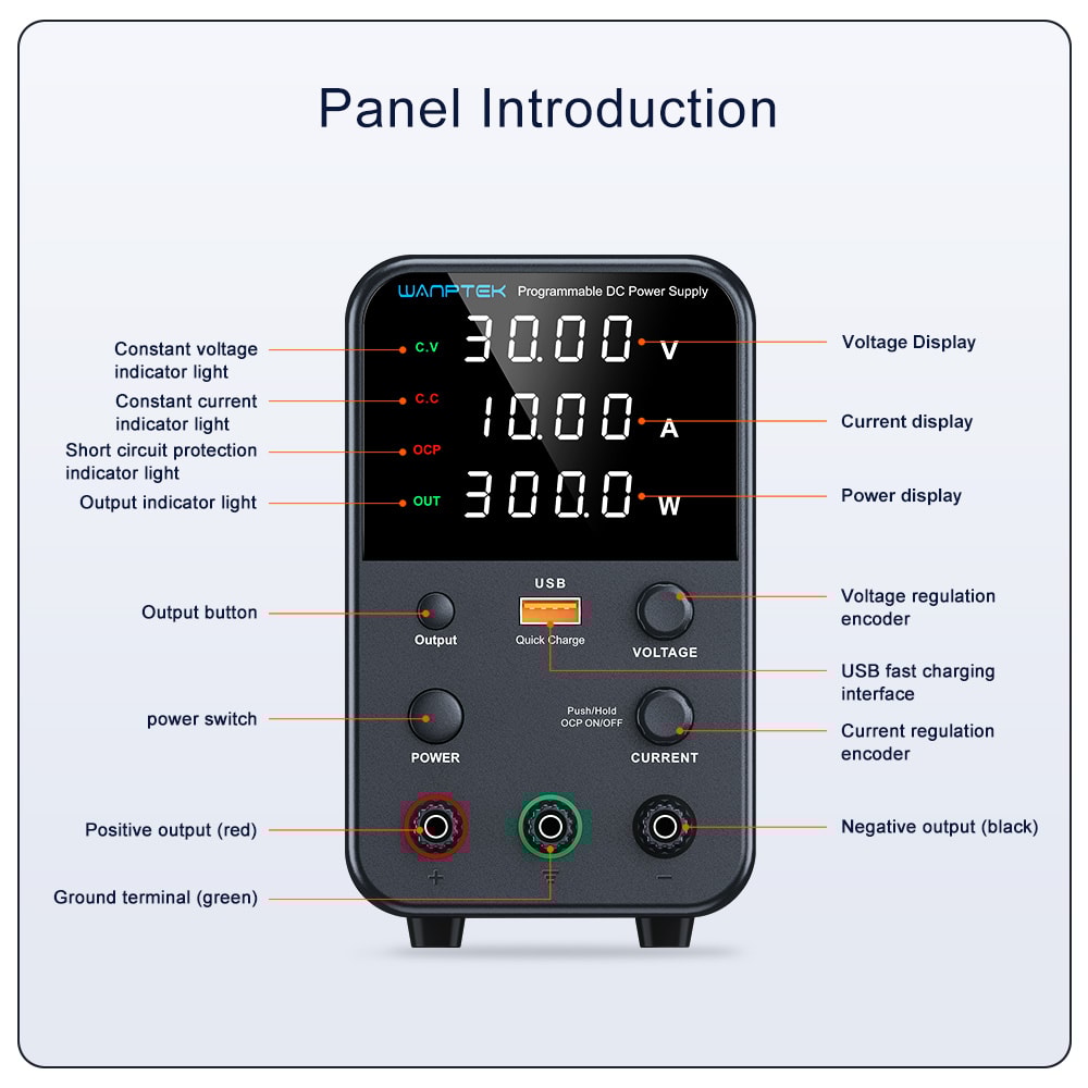 Dual Input Voltage Adjustable Regulator Preset Voltage Current For Accurate Power Regulation 3