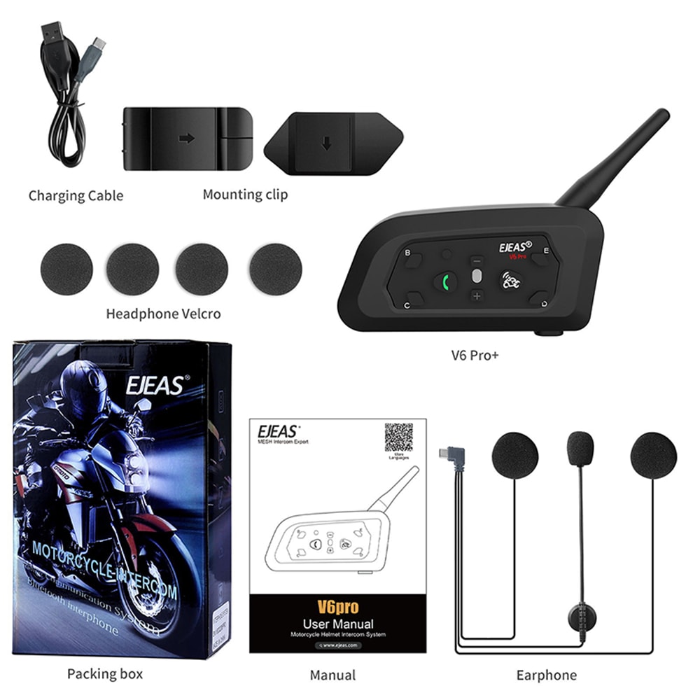 Waterproof Motorcycle Intercom Bluetooth Headset Riders Communicator Helmet 2