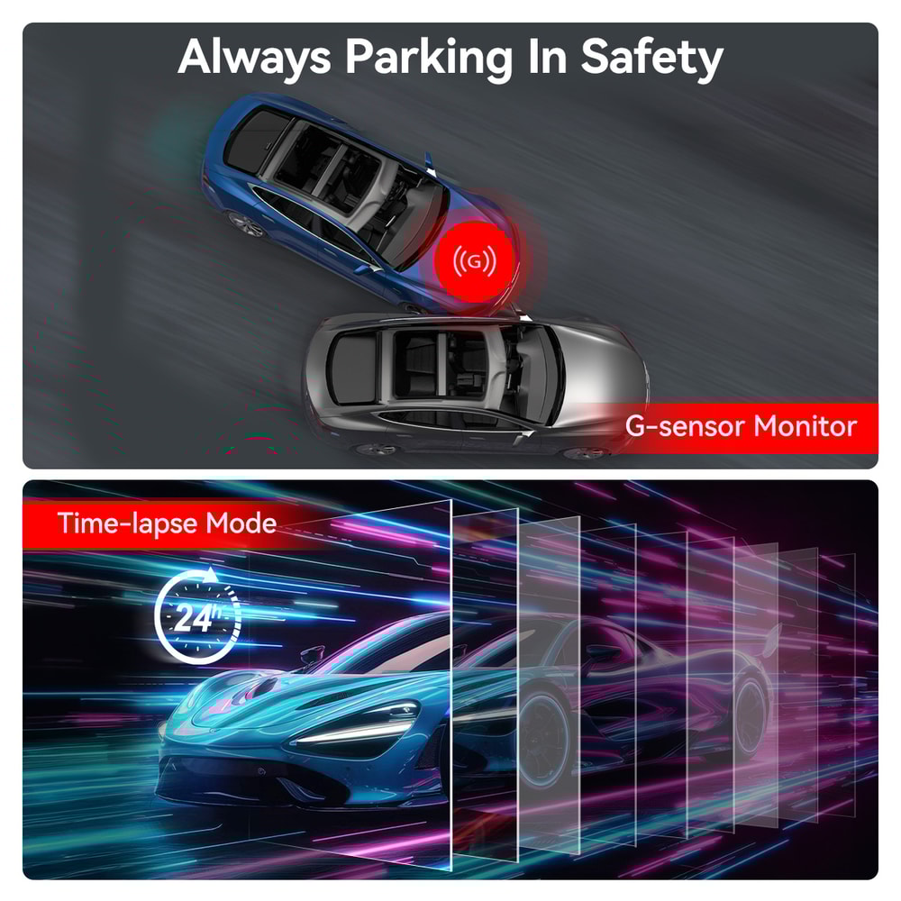 Parking Mode Car Camera With WiFi GPS Night Vision Recorder Front And Rear App Control 5