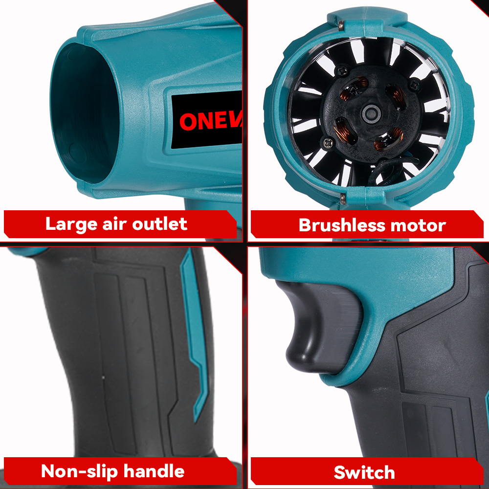 Cordless ONEVAN Brushless Electric Turbo Fan Blowers Air Blowing Tool For Makita Battery Pin Snow L 4