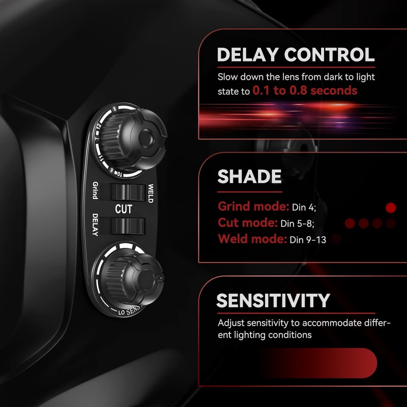 Solar Cell Powered Helmet Auto Darkening Welding Mask For TIG MIG ARC Welder 2