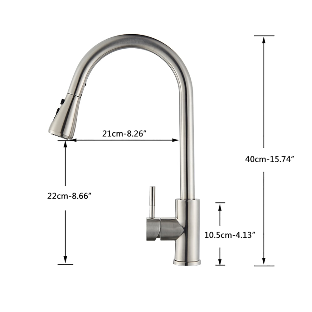 Kitchen Sink Mixer Tap Stream Flexible Pull Out Nozzle Black Hot Cold Water Taps Sprayer Head Deck 3
