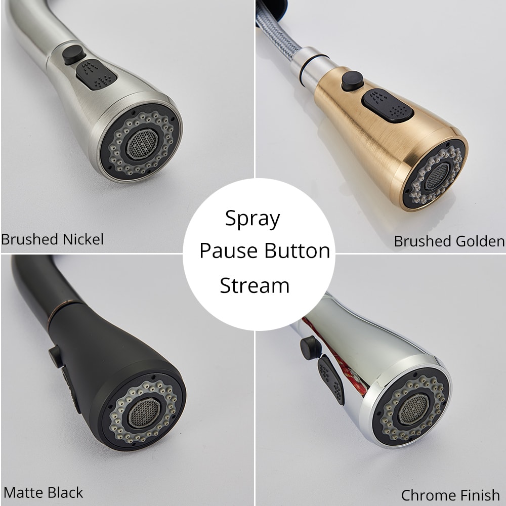 Kitchen Sink Mixer Tap Stream Flexible Pull Out Nozzle Black Hot Cold Water Taps Sprayer Head Deck 4