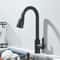 Kitchen Sink Mixer Tap Stream Flexible Pull Out Nozzle Black Hot Cold Water Taps Sprayer Head Deck 6