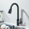 Kitchen Sink Mixer Tap Stream Flexible Pull Out Nozzle Black Hot Cold Water Taps Sprayer Head Deck 6