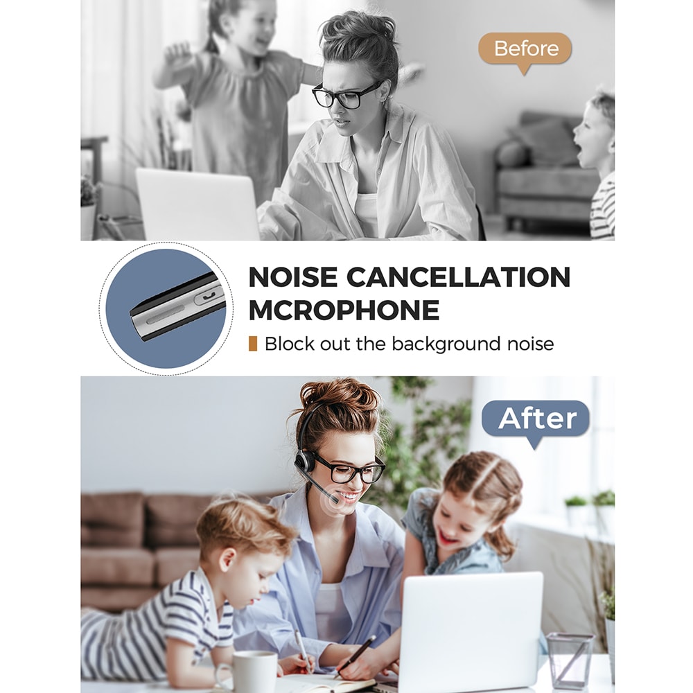 Headset Wireless Truck Driver Headphones With Mic For HandsFree Calls Ideal For Call Centers 1