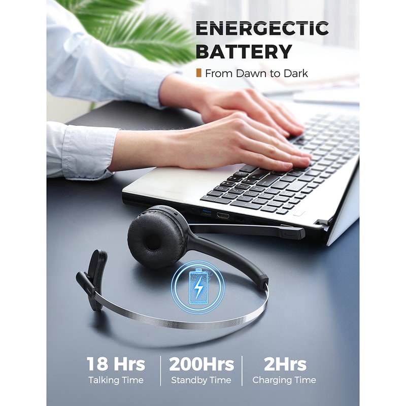 Headset Wireless Truck Driver Headphones With Mic For HandsFree Calls Ideal For Call Centers 4