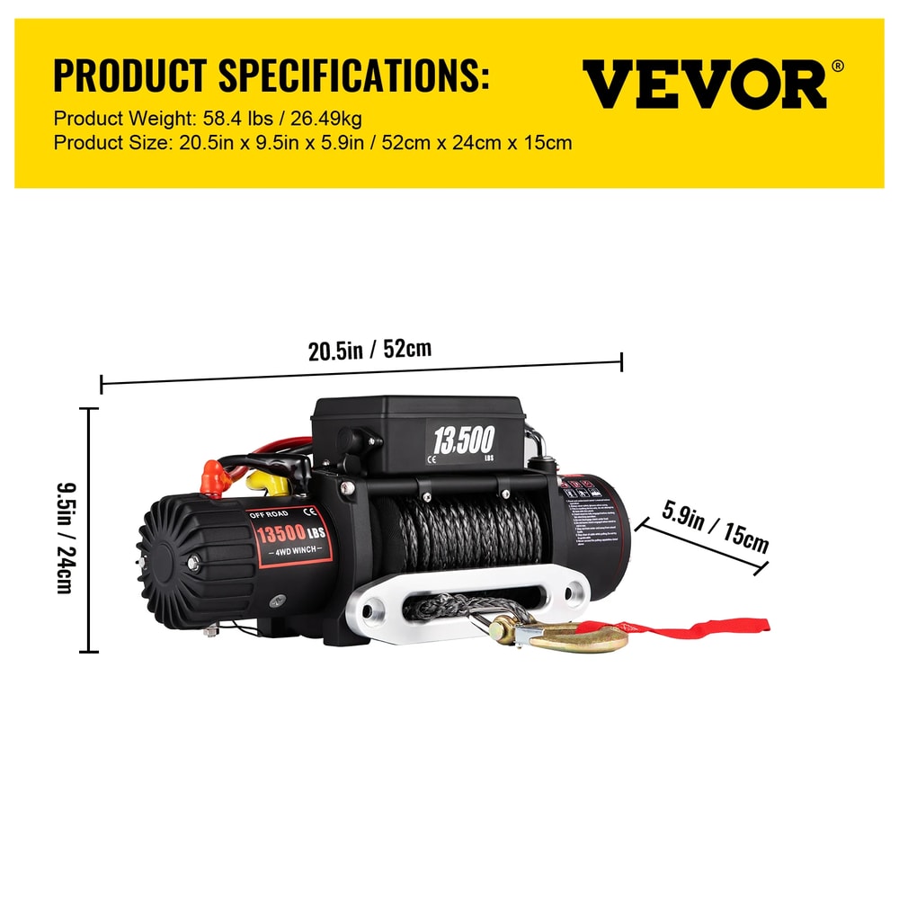 ATV Electric Winch With Synthetic Rope And Remote Control For Car Trailer Truck Towing 6