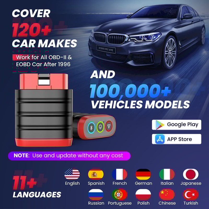 OBD Code Reader Car Diagnostic Tools All System Diagnosis Lifetime Updater 3