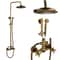Rainfall Shower Set With Shelf Cold Water Mixer Tap Handhold Bathroom Shower Faucet 0