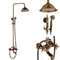 Rainfall Shower Set With Shelf Cold Water Mixer Tap Handhold Bathroom Shower Faucet 8