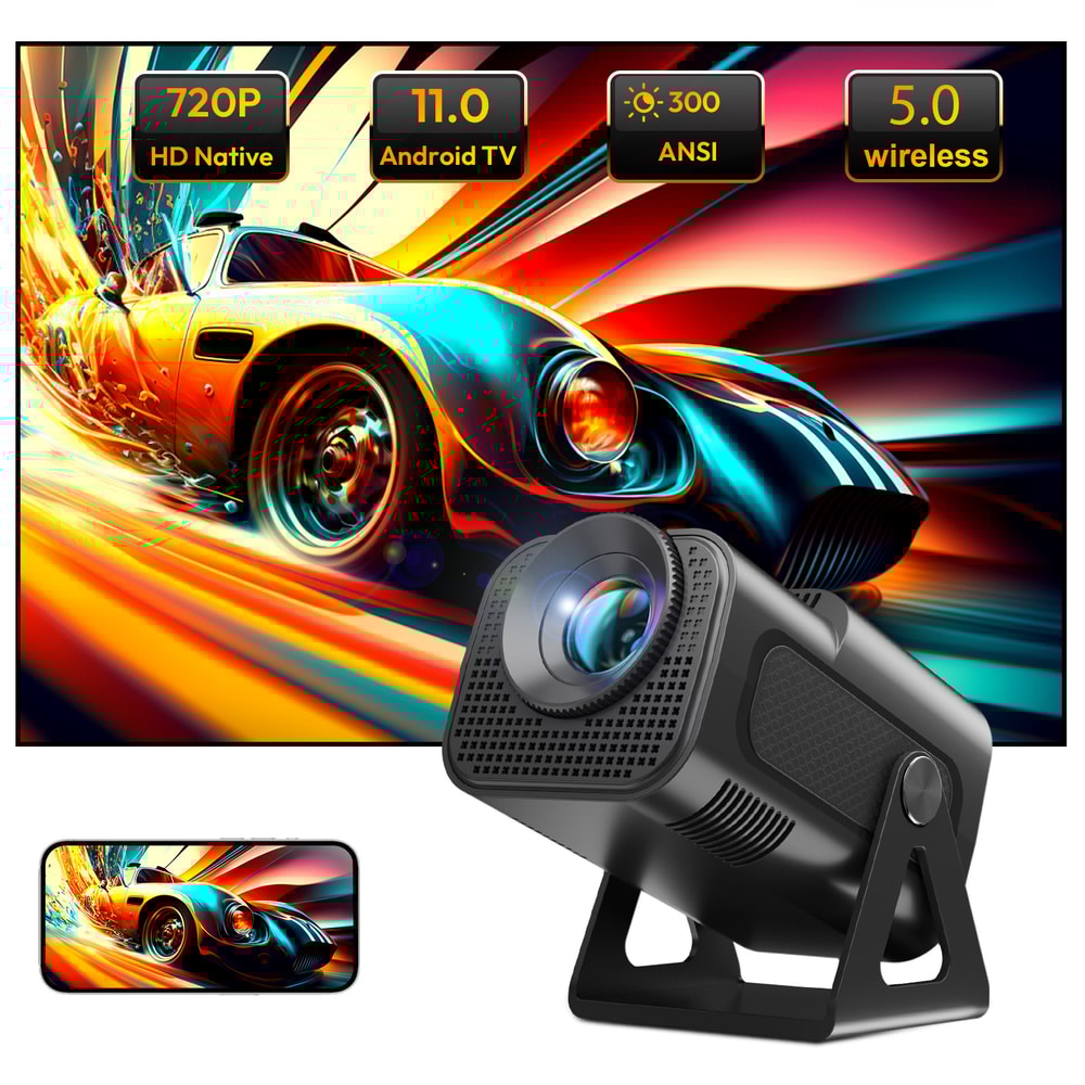 WIFI Supported Portable Smart Projector, Auto Keystone Home Theater