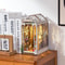 Bookend Model Kit Gardenhouse DIY Wooden Puzzle With LED Light For Shelf Decor 0