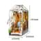 Bookend Model Kit Gardenhouse DIY Wooden Puzzle With LED Light For Shelf Decor 5