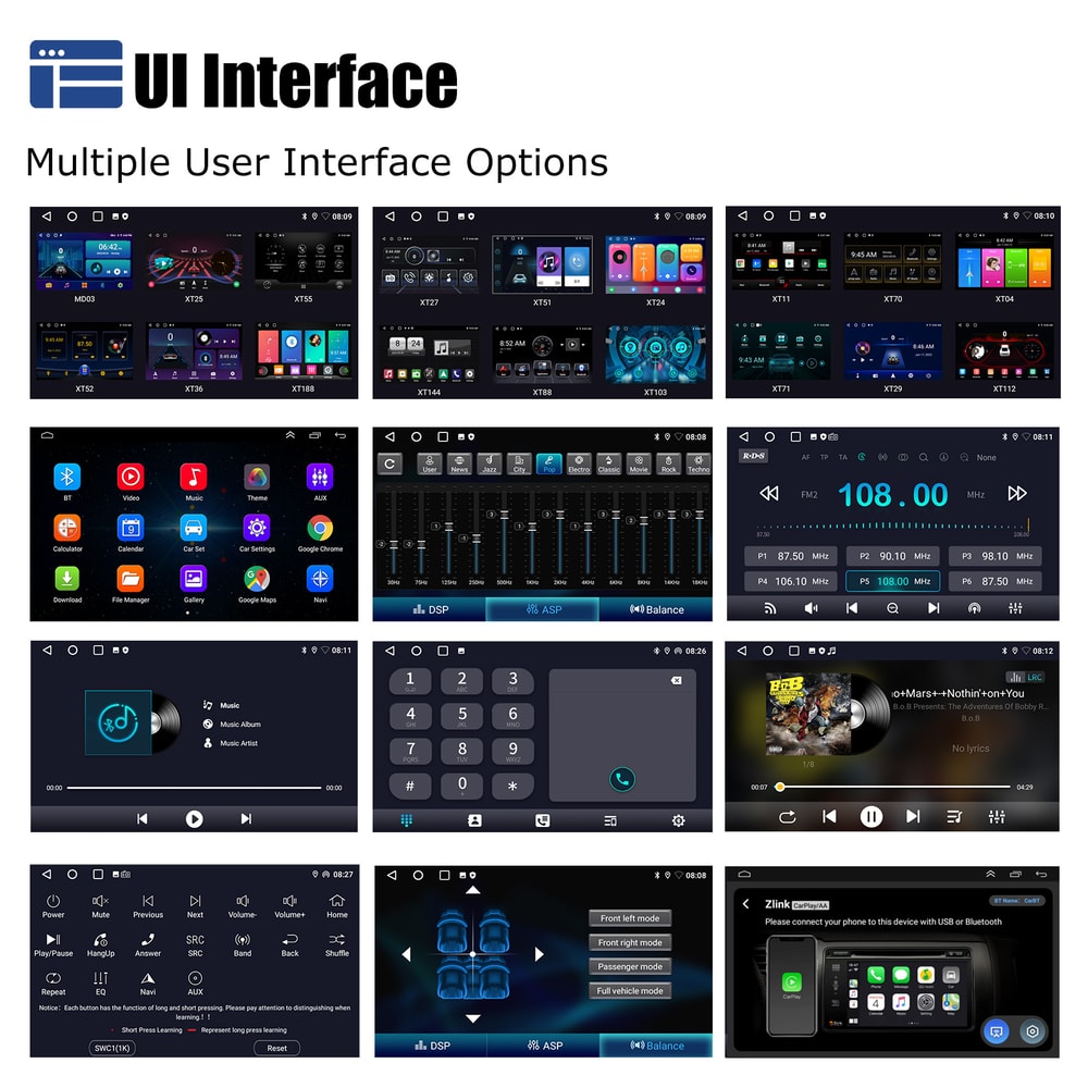 Automotive Stereo Single Rotatable Car Radio Auto Carplay Multimedia Player GPS Navi 3