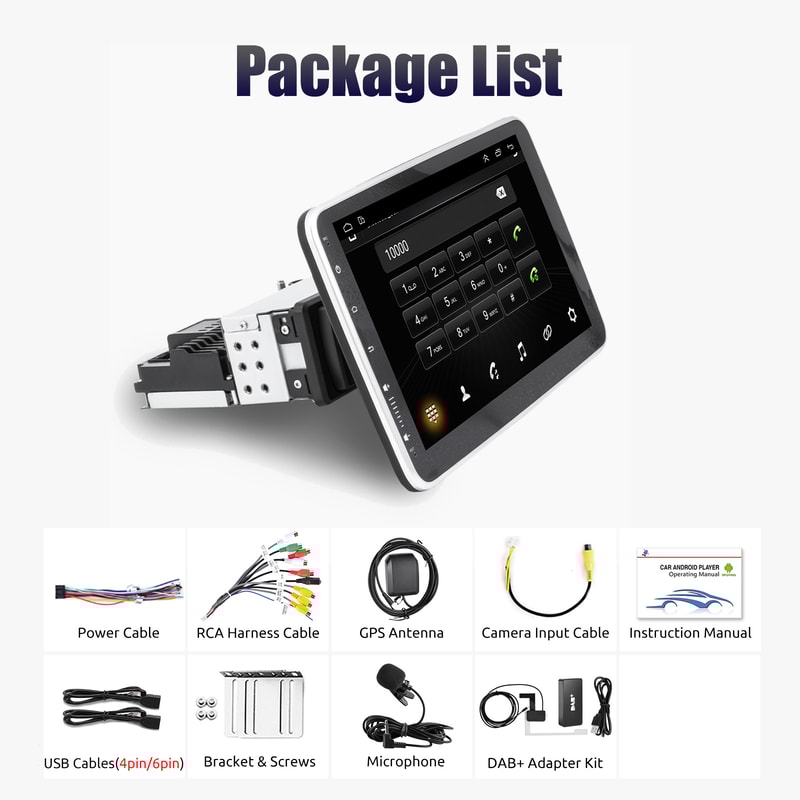 Automotive Stereo Single Rotatable Car Radio Auto Carplay Multimedia Player GPS Navi 7