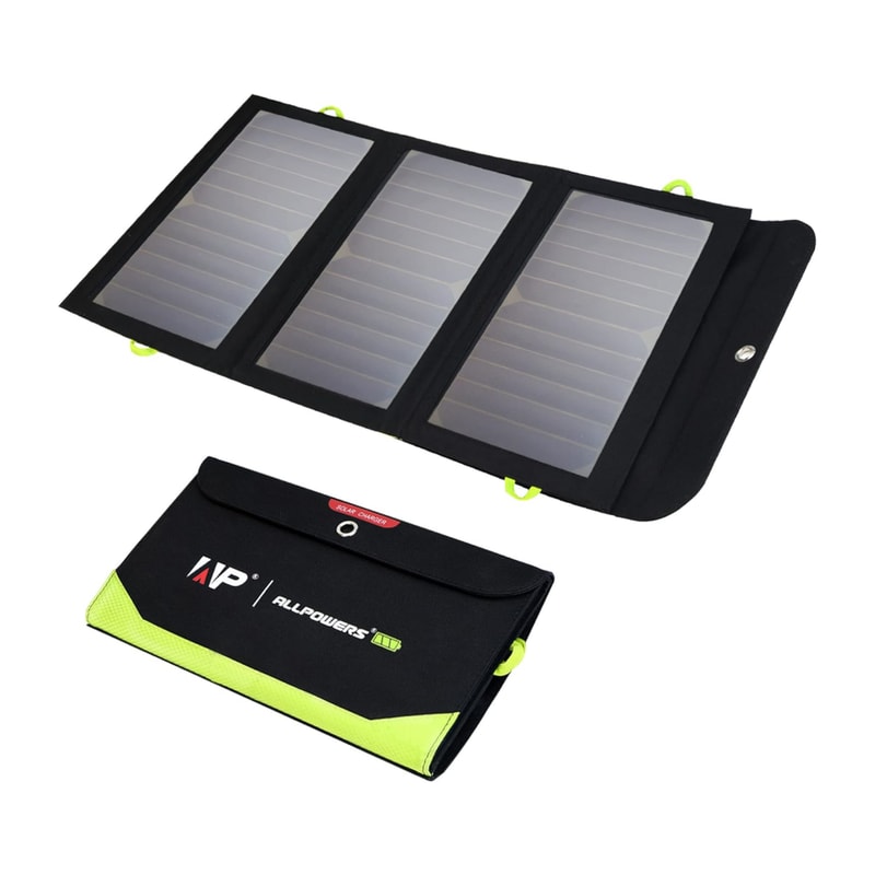 High-Efficiency Solar Battery Charger, Foldable Solar Panel, Solar Phone Charger for iPhone Travel
