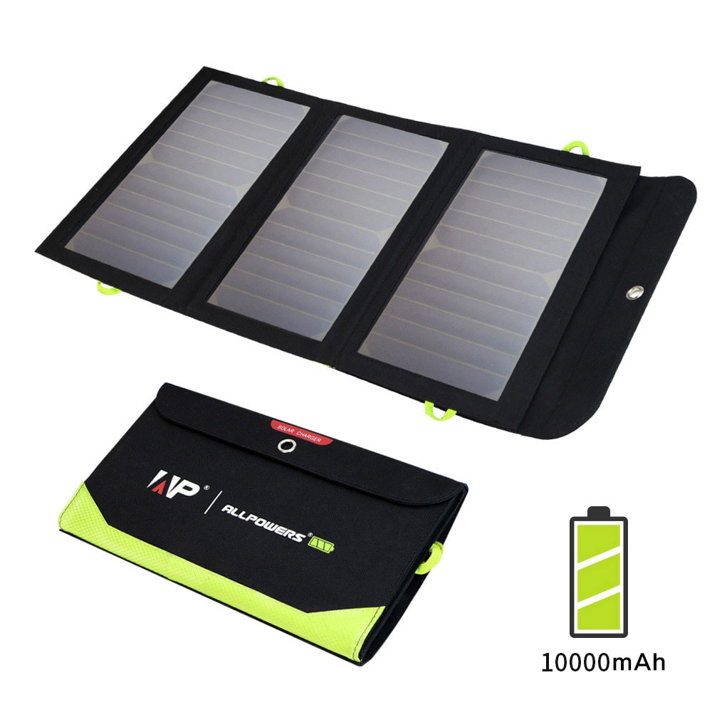 High-Efficiency Solar Battery Charger, Foldable Solar Panel, Solar Phone Charger for iPhone Travel